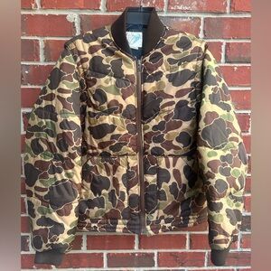 Vintage 90s Trophy Club Duck Camo L Puffer Jacket Vest w/ Detachable Sleeves G5